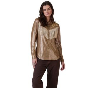 Slicked Up Shirt - Golden Straw by Double D Ranch, Size L, NWT